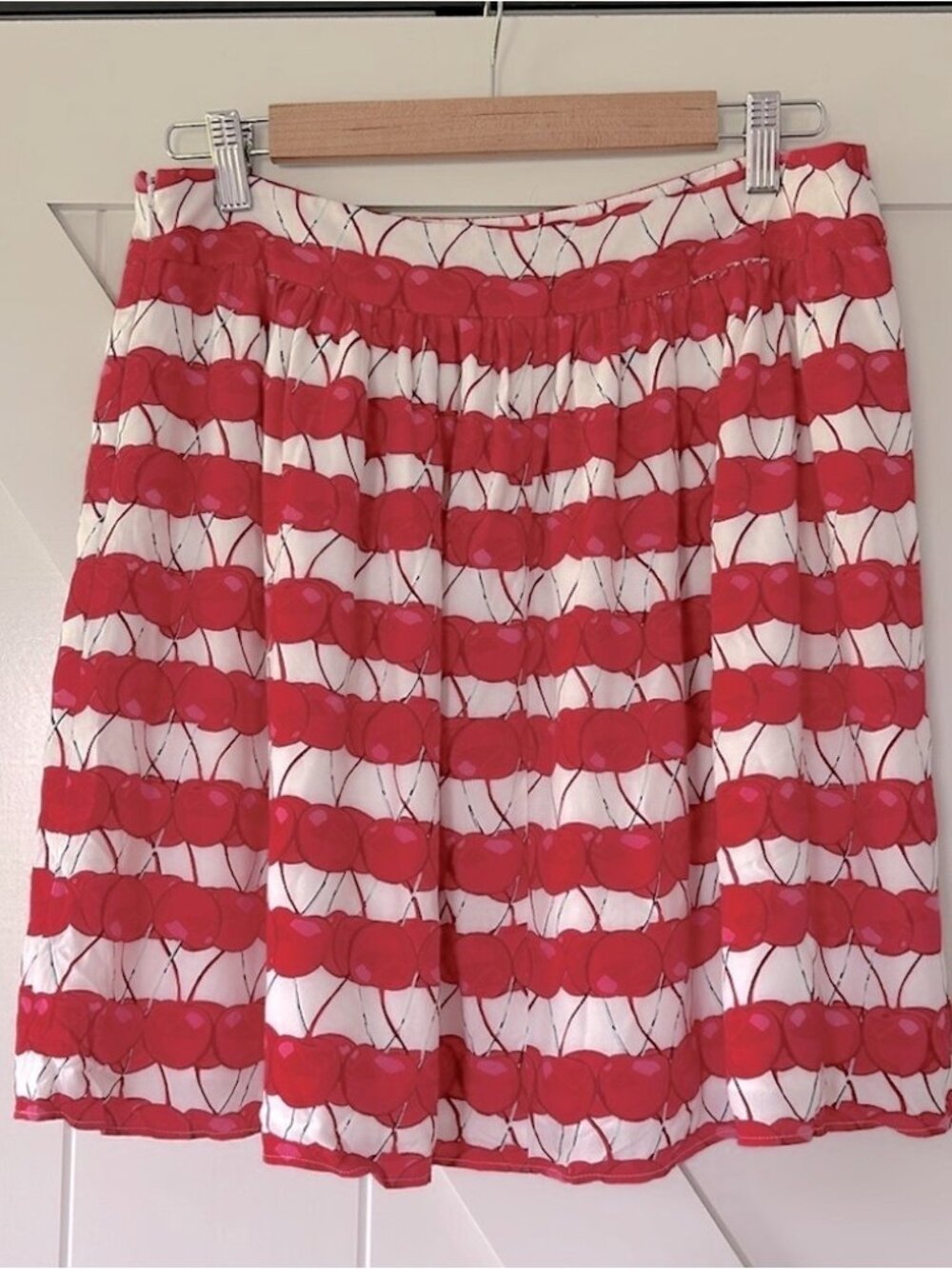 Cherry 🍒 print! Red cherry striped skirt